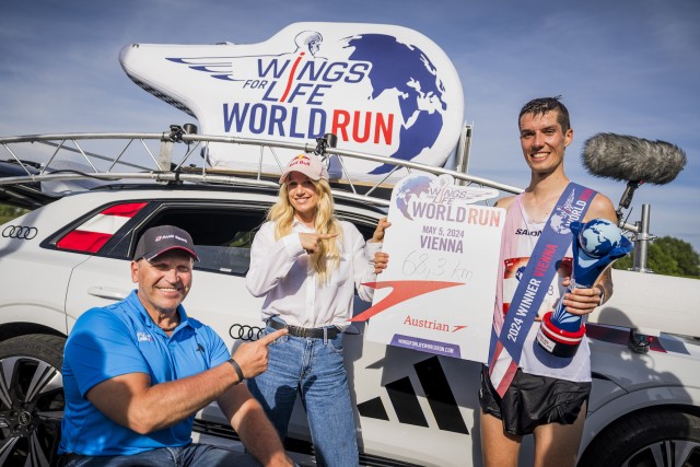 Participants seen during the Wings for Life World Run in Vienna, Austria on May 5, 2024