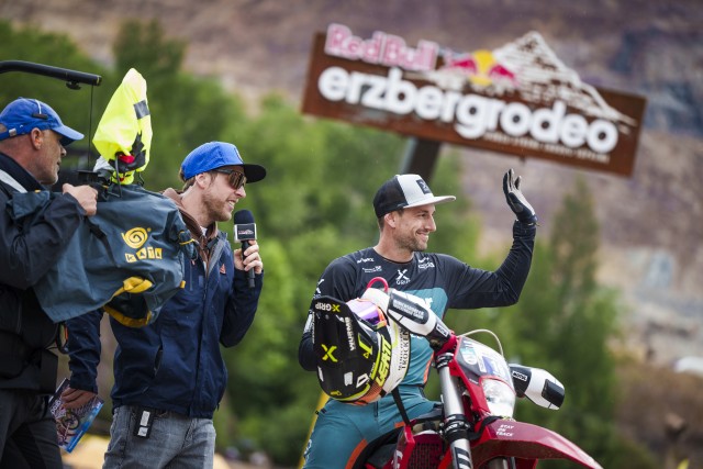 Participant performs during the Red Bull Erzbergrodeo 2024 in Eisenerz, Austria on June 1, 2024