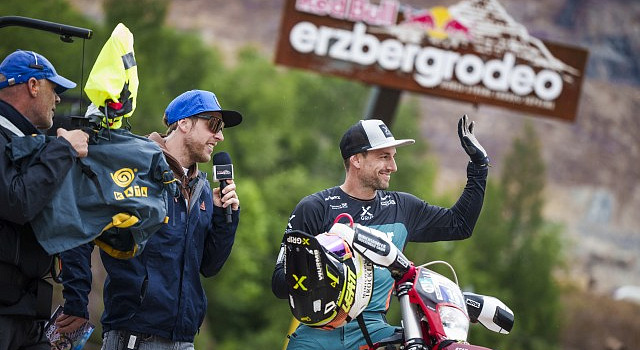 Participant performs during the Red Bull Erzbergrodeo 2024 in Eisenerz, Austria on June 1, 2024